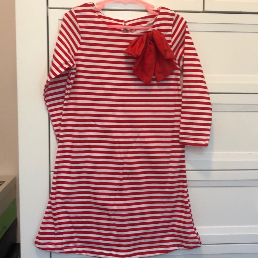 4-5 year old red and white striped dress